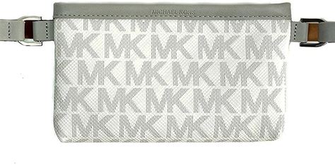 michael kors 551749|Michael Kors MK Logo Leather Belt Bag Slim Waist Pack, Grey, .